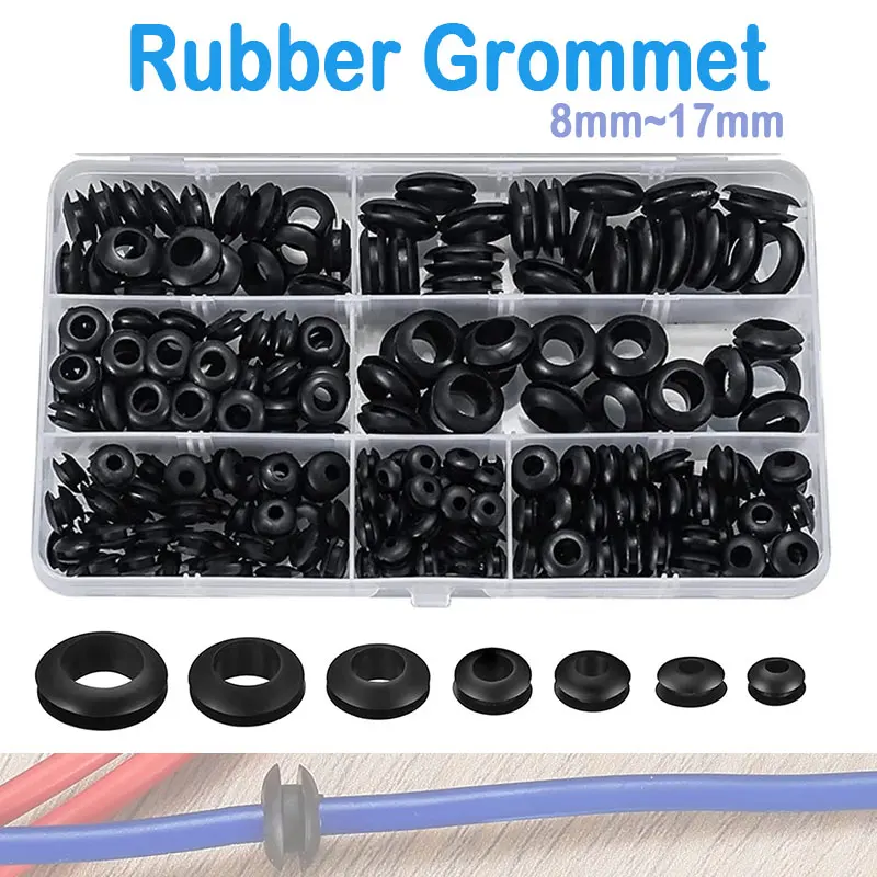 Woodworking Shop - 243pcs Rubber Grommet kits 7 sizes(8mm