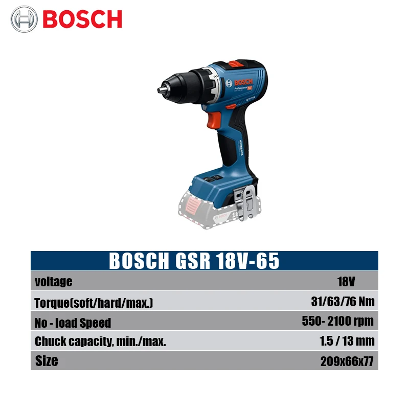 Bosch GSR 18V-65 Brushless Ele - огляд і ціна Woodworking Drills