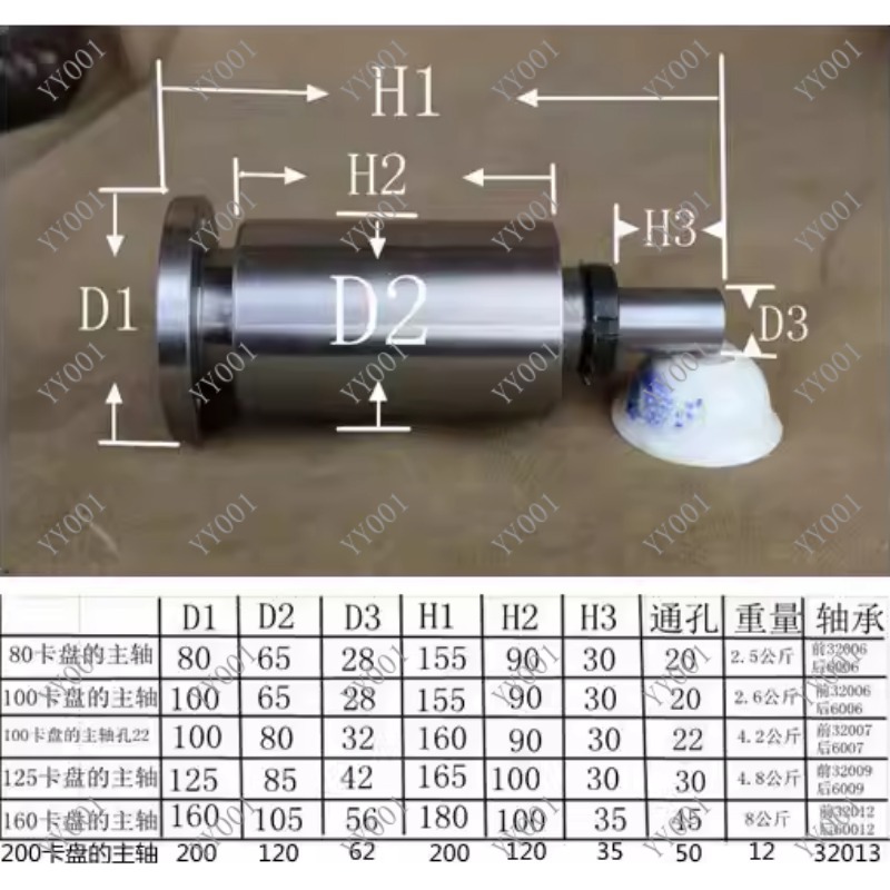 80/100/125/160 Lathe Spindle H - огляд і ціна Woodworking Lathe