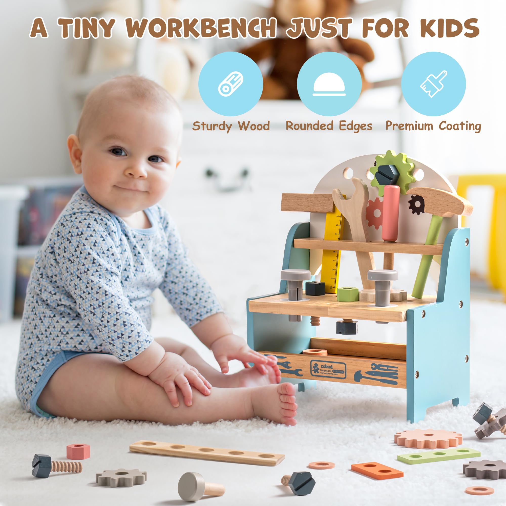 ROBUD Mini Wooden Play Tool Wo - огляд і ціна Woodworking Shop