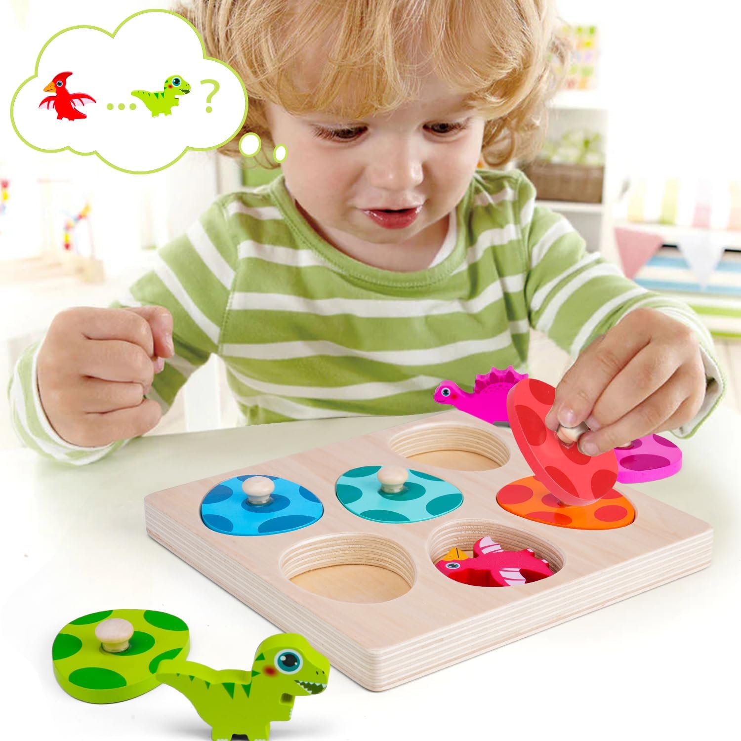 Wooden Dinosaur Jigsaw Puzzle  - огляд і ціна Woodworking Kids Toys